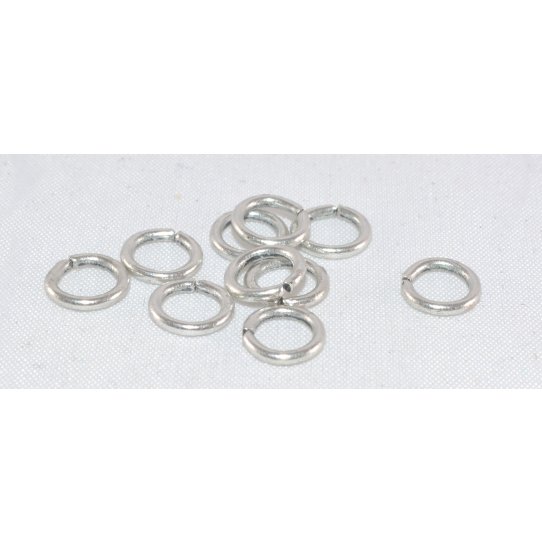 100 brass rings 8mm antique silver