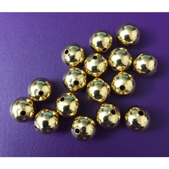 10mm golden brass beads