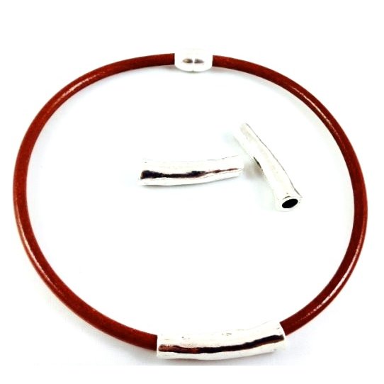 2 loops tin for 5mm round leather