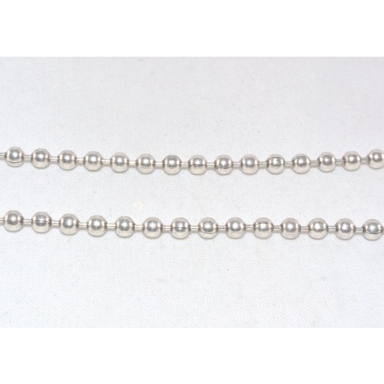 3.60mm chaine boule en laiton plaque argent FR 12 microns