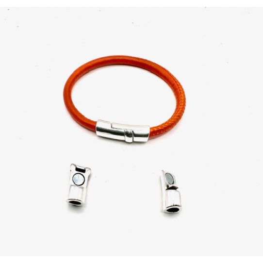 5Fermoirs aimant�s en 5mm pour cuir rond avec s�curit� 