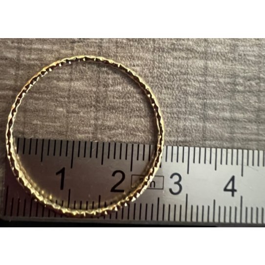 Anneau ciselé 25mm en laiton doré à l'or fin 24 carat 1 micron FR