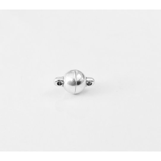 Ball magnetic clasp for necklace or bracelet with 2 rings