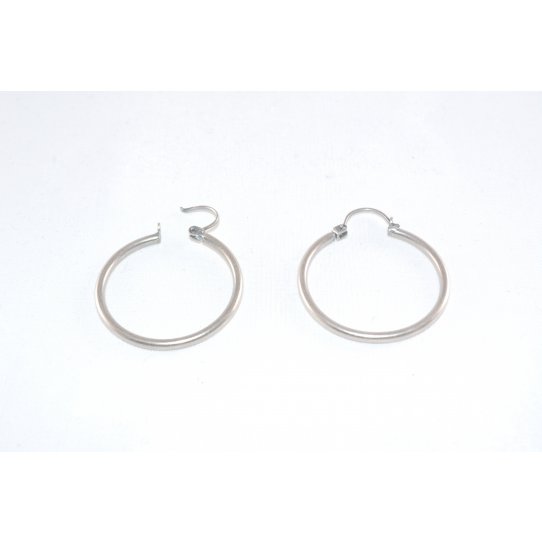 Boucles d'oreille crole en laiton plaqu argent 23mm