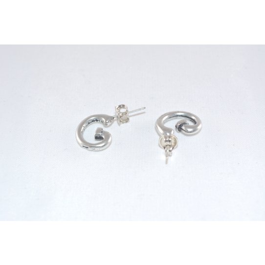 Boucles d'oreille demi-crole  plaqu argent