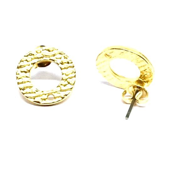 Boucles d'oreilles  clou dor tige titan