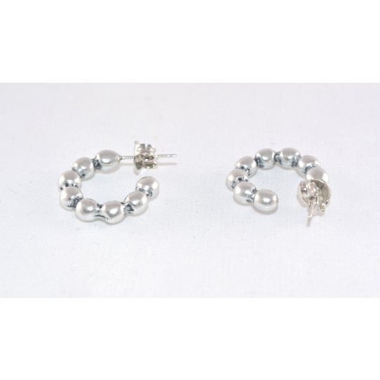 Boucles d'oreilles  clous demi croles avec boules