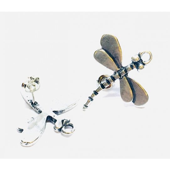 Boucles d'oreilles  clous motif libellule