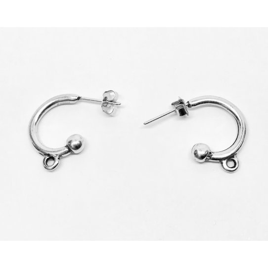 Boucles d'oreilles demi-crole avec accroche breloque