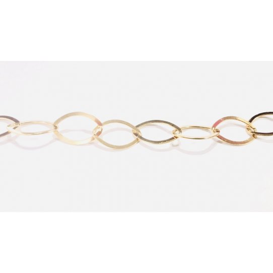 Chaine en laiton ovale dorée à l'or fin 24 carats