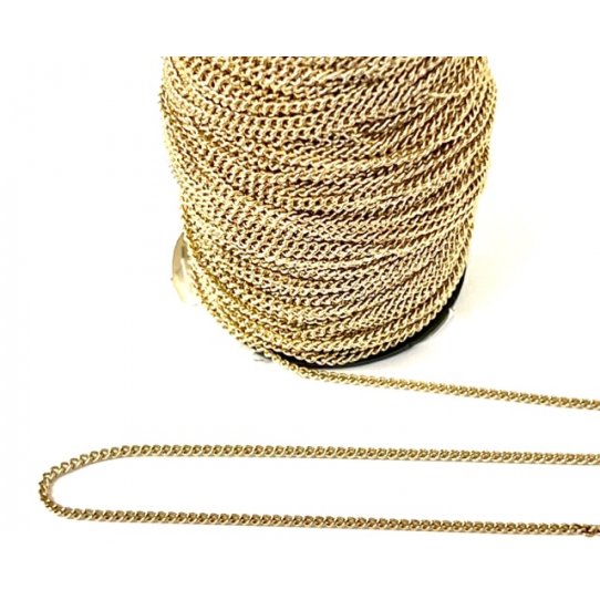 Chaine fine gourmette dor  l'or fin 1micron en France 1.5mm