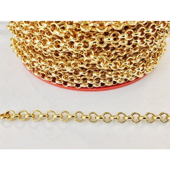 Chane jaseron  laiton dor  l'or fin 6mm