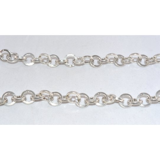 Chaine ronde en laiton plaque argent