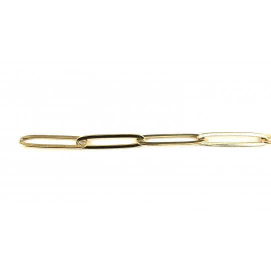 Chaine trombone en ACIER DORE 20.5 x 4.4mm