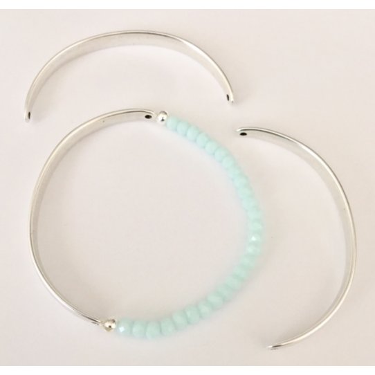 Demi jonc avec 2 trou pour créer bracelet avec perles, chaîne ou cuir
