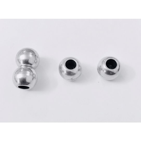 Fermoir aimant 2 boules pour cuir rond 5mm