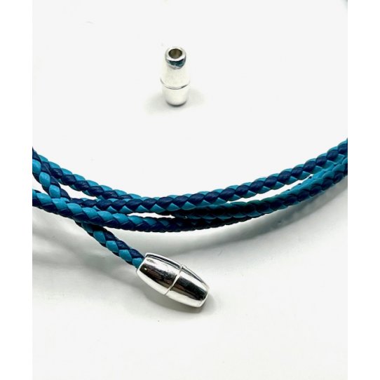 Fermoir olive en laiton argent vif 3mm