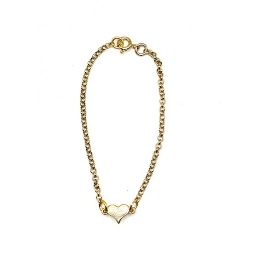 Intercalaire coeur maill en laiton 13.4x 7.7mm