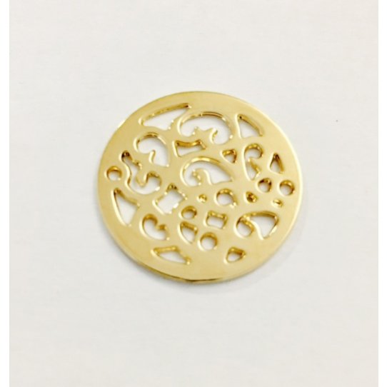 Interlayer or arabesque pendant in gold, 20mm