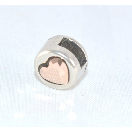 Loop with heart bronze-coloured for leather 5-6 mm