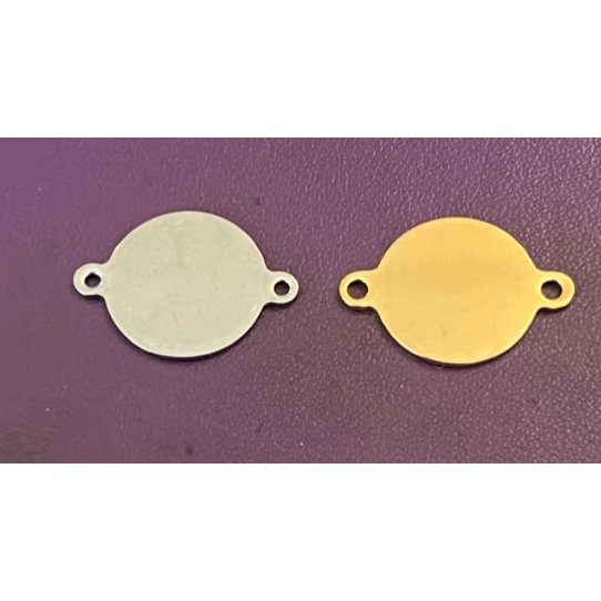 Mdaille en acier 18mm avec 2 anneaux