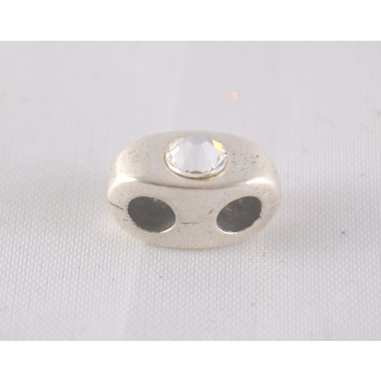 Passant avec strass pour cuir 2mm rond