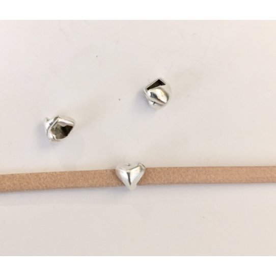 Passant cœur pour cuir 3mm plat