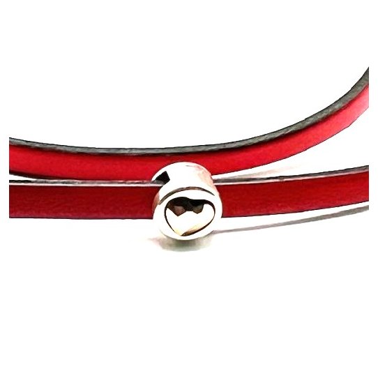 Passant  coeur  bronze pour cuir 5-6mm