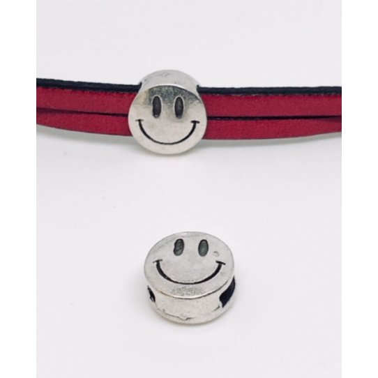 Passant Smiley en tain pour cuir 6mm