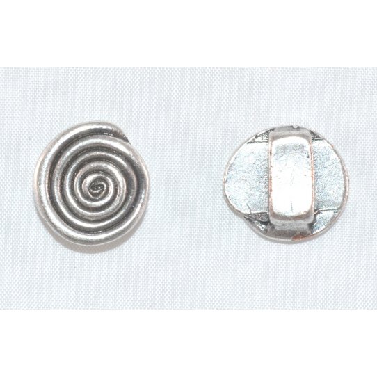 Passant spirale 10mm en tain plaqu argent