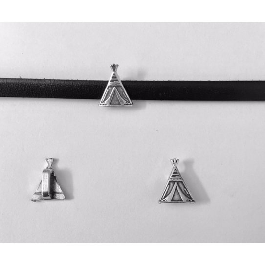 Passant tepee 5mm en tain plaqu argent