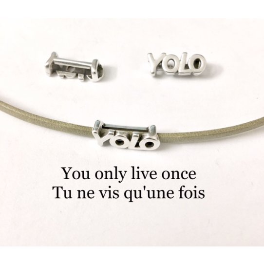 Passant YOLO pour cuir 3mm plat