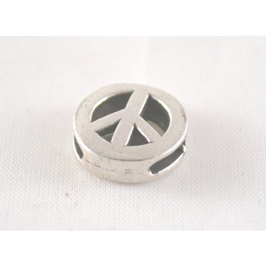 Passing peace and love for leather 10mm silver plated pewter