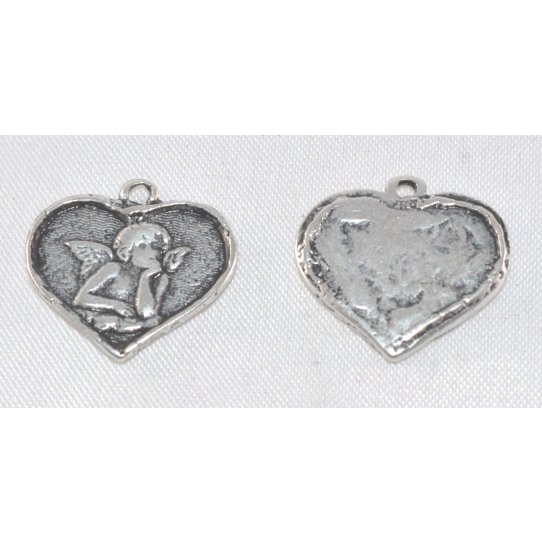 Pendant - heart with angel in