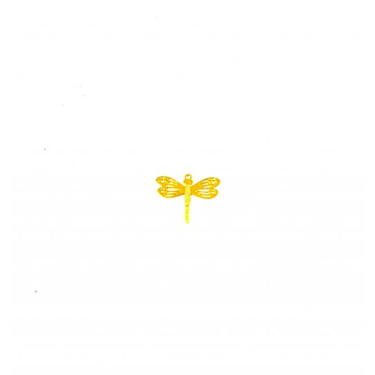Pendant libellule en laiton dor  l'or fin 24 carat