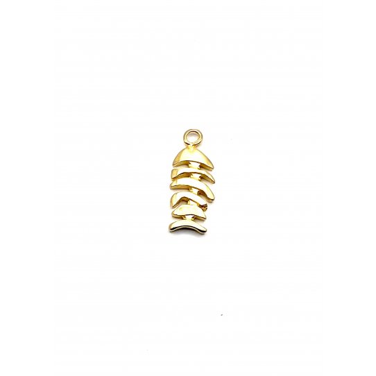 Pendant poisson dor  l'or mat 25.5x 14.8mm