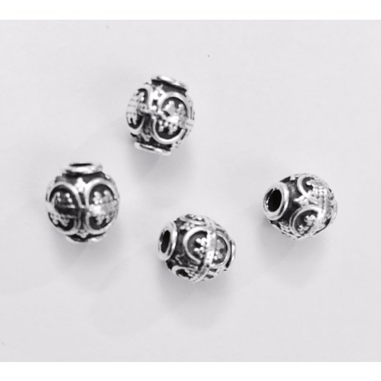 Perles en tain 9mm avec motif, fabrication Franaise