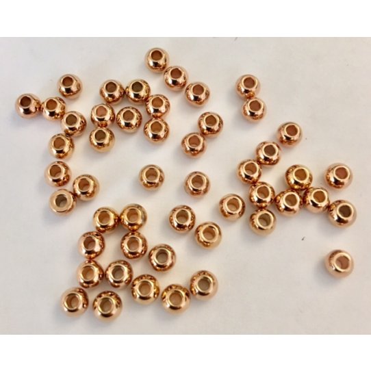 Perles rond de 4 mm de diamtre en or rose