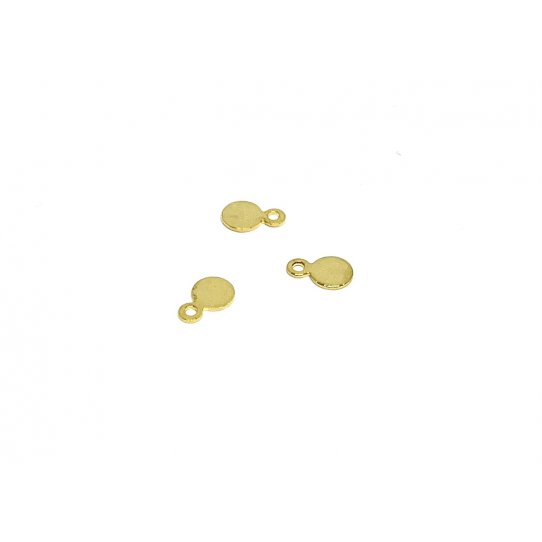 petite médaille 4.5mm en laiton doré à l'or fin 24 carat 