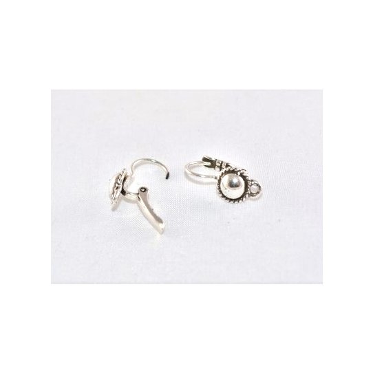 Pewter plated sleeper earrings, French production, 10microns