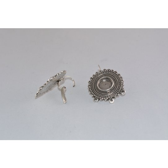 Pewter plated sleeper earrings, French production, 12 microns