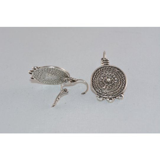 Pewter plated sleeper earrings, French production, 12 microns