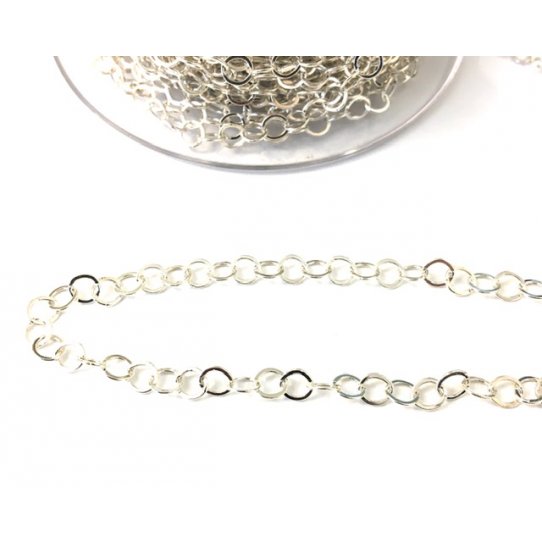 Silver plated brass oval chain 10 microns FR