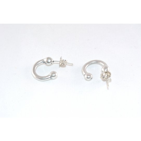 Silver plated half creole earrings