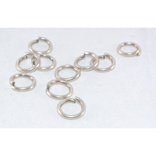 100 plated brass rings antique silver 7mm