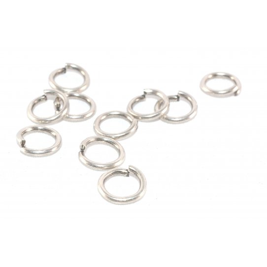 100 plated brass rings antique silver 7mm