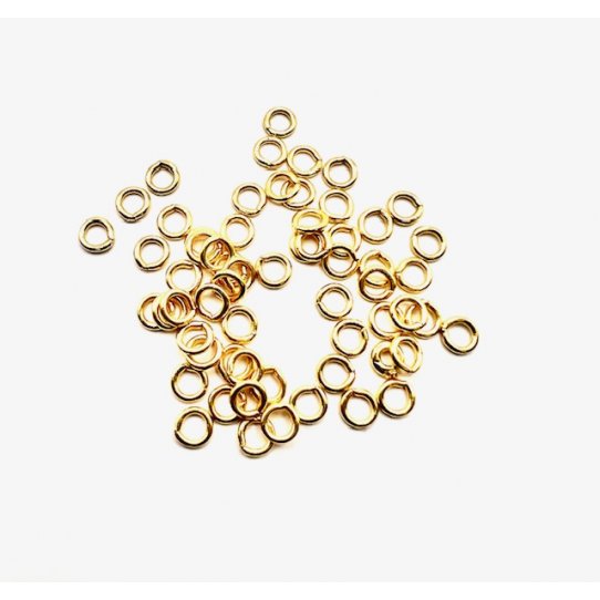 100 small rings 5mm silver plated brass