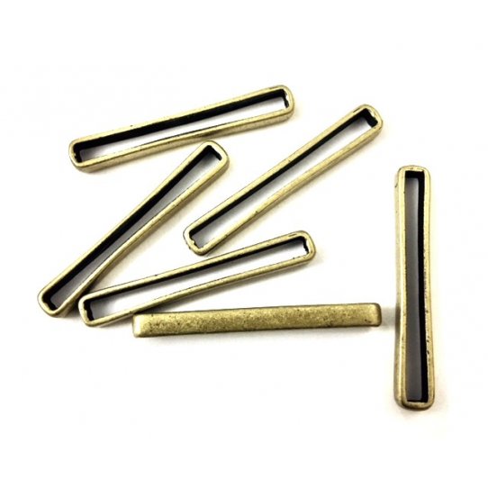 10Passants fin 30mm en etain plaqu argent