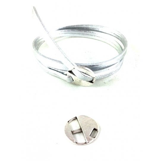 5 leather buckle clasp 5mm silver plated or 15 gold plated or bronze