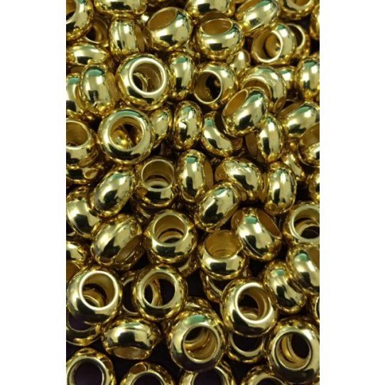 50 perles en metal 6mm trou 3.40mm